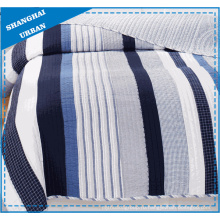Лоскутное одеяло в стиле пэчворк из полиэстера с принтом в полоску серого темно-синего цвета